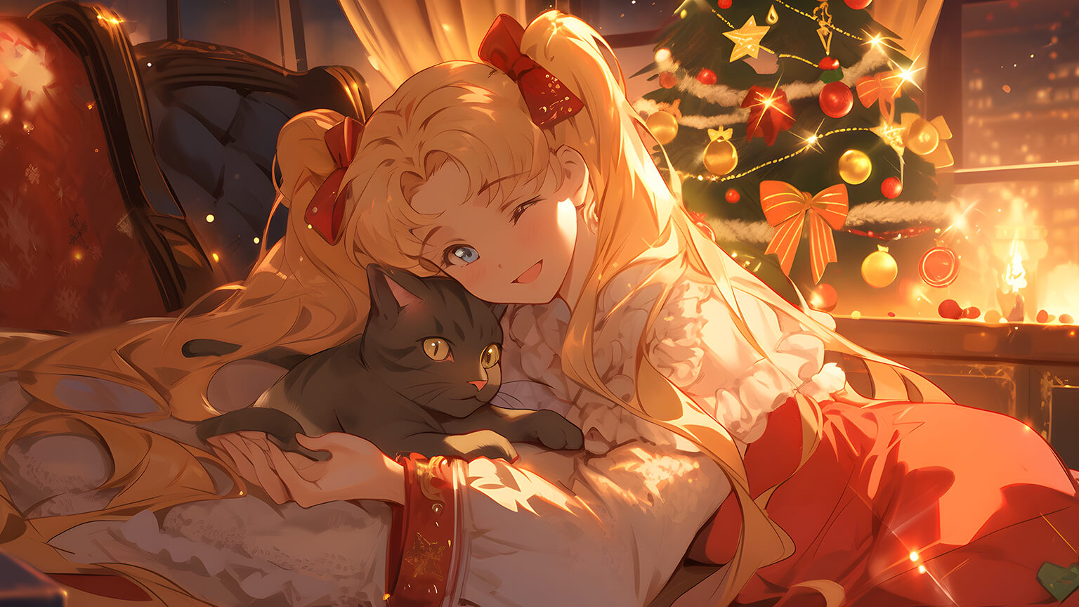 Christmas Sailor Moon Desktop Wallpaper