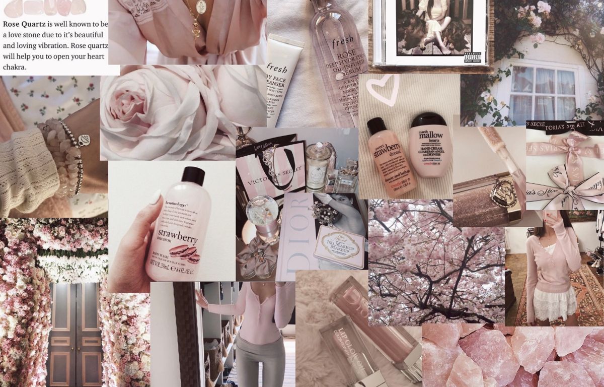Pink and White Aesthetic Laptop Wallpaper