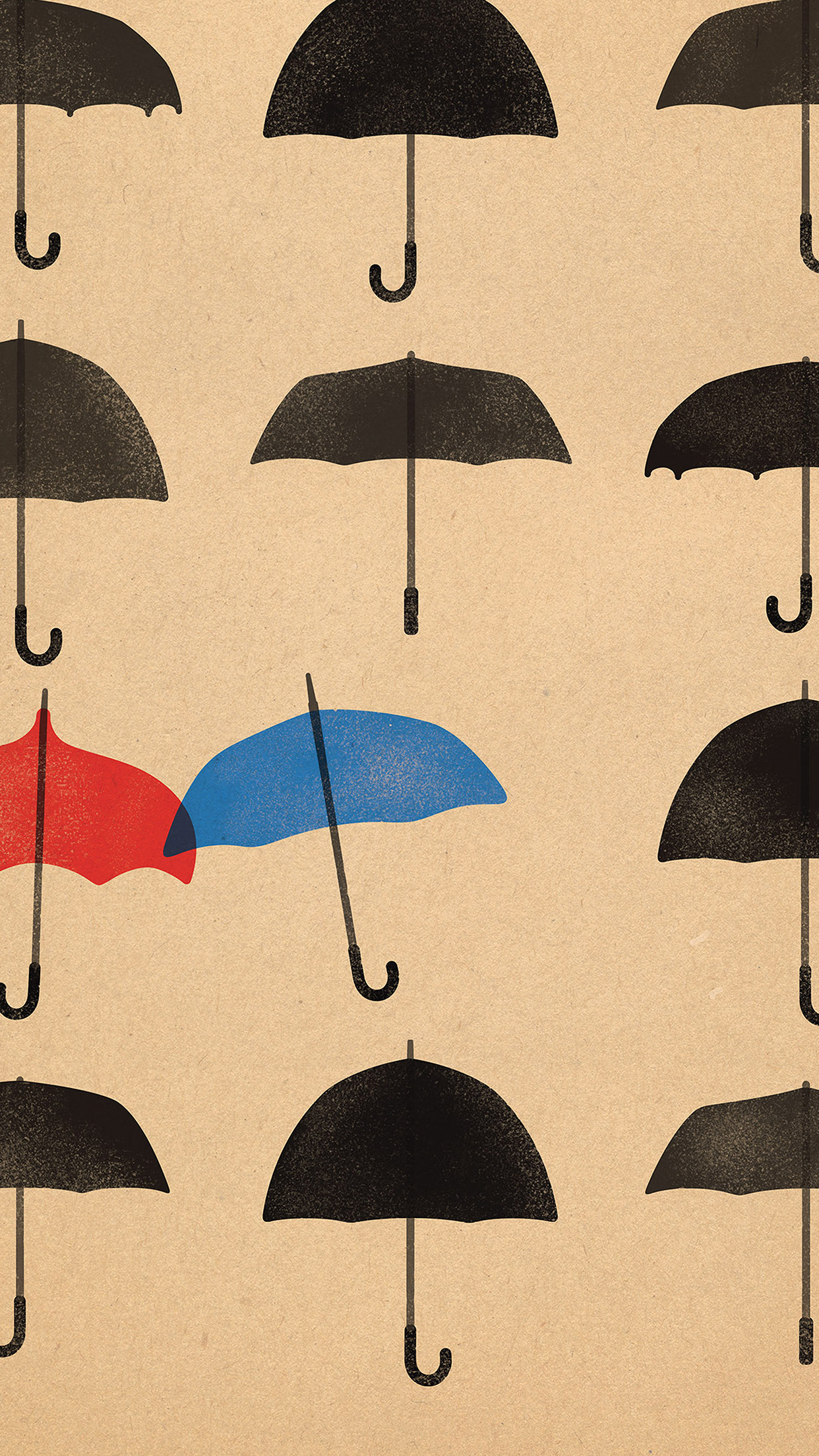 Blue Umbrella Cute Minimal Art Disney