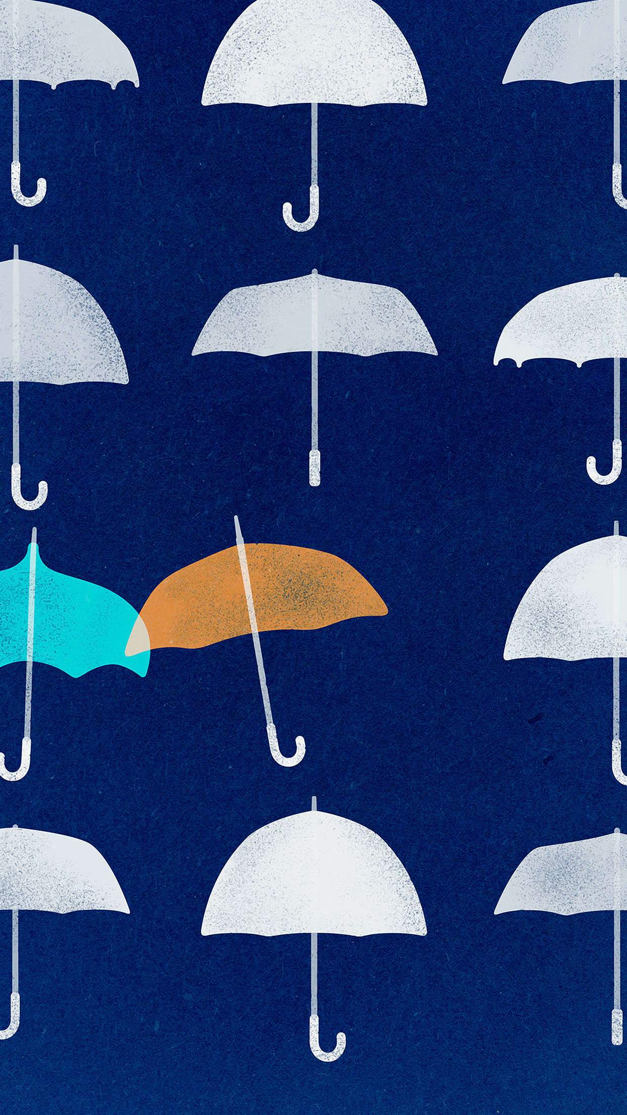 Blue Umbrella Cute Minimal Art Disney