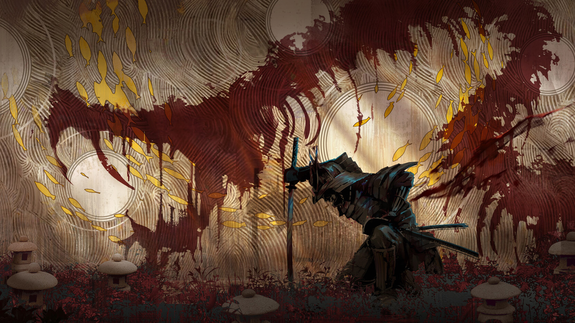 Iven Mu, samurai, dragon, sword, blood