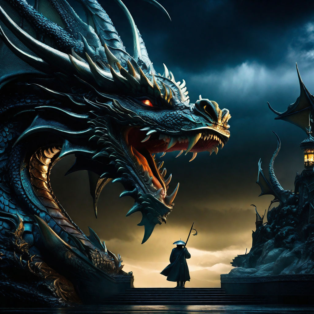 a samurai Dragon stay in under the red