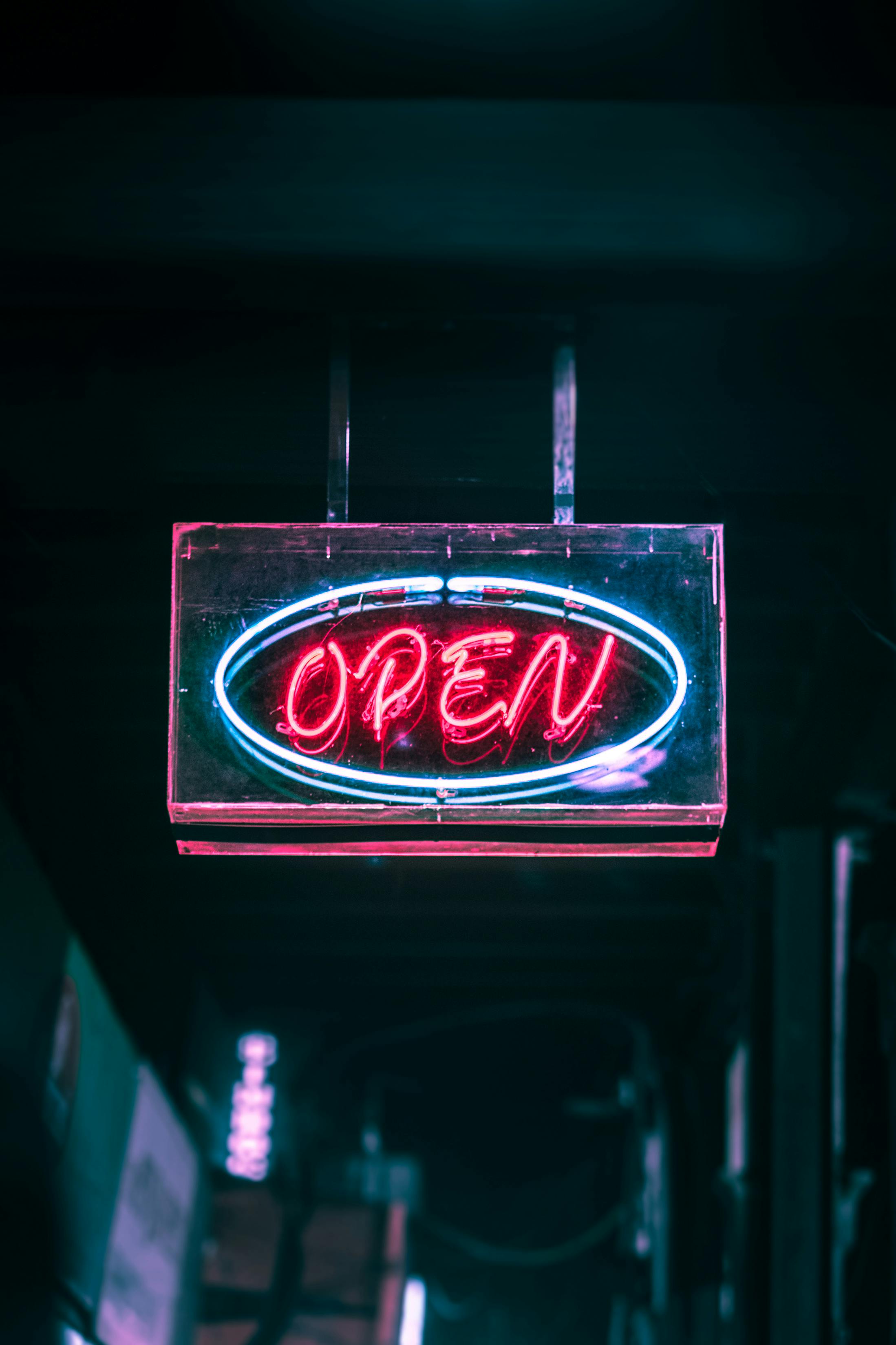 Open Neon Signage Turned on · Free