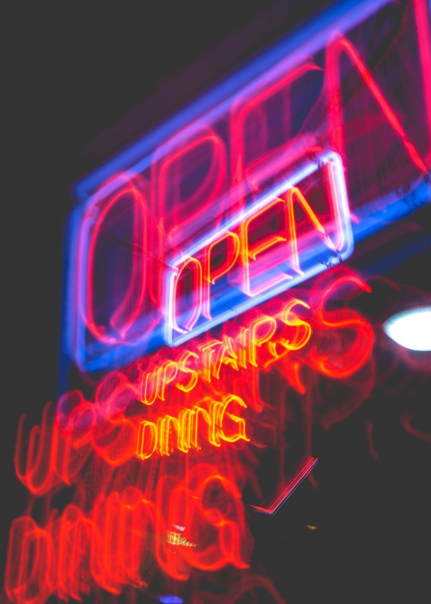 Neon wallpaper, Neon signs, Neon open sign
