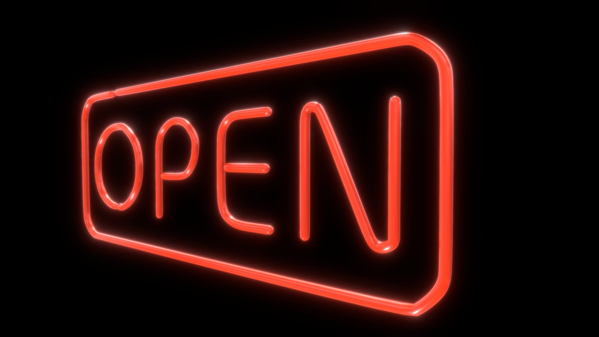 Neon Open Sign Free 3D model