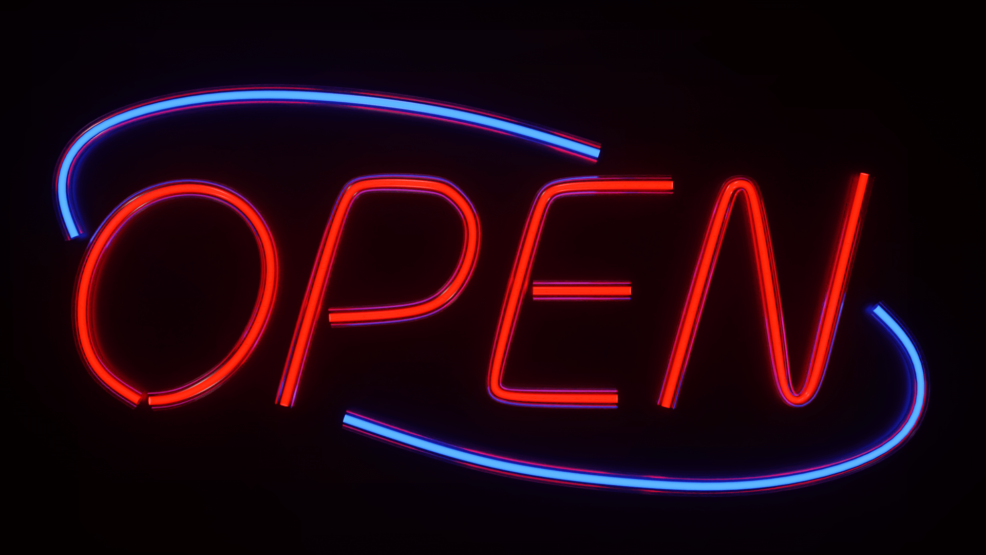 Realistic Neon Open Sign