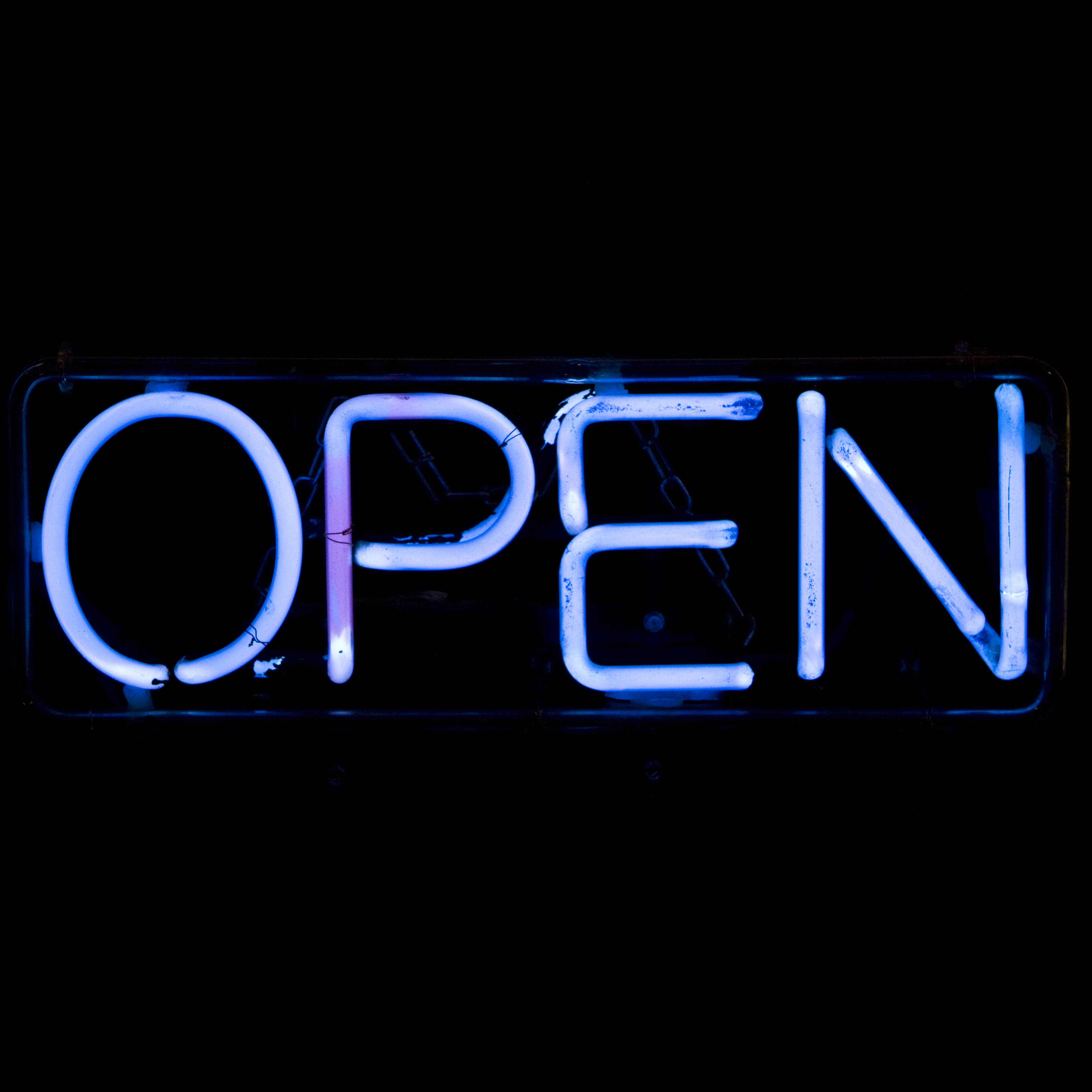 OPEN / NEON SIGN / BLUE