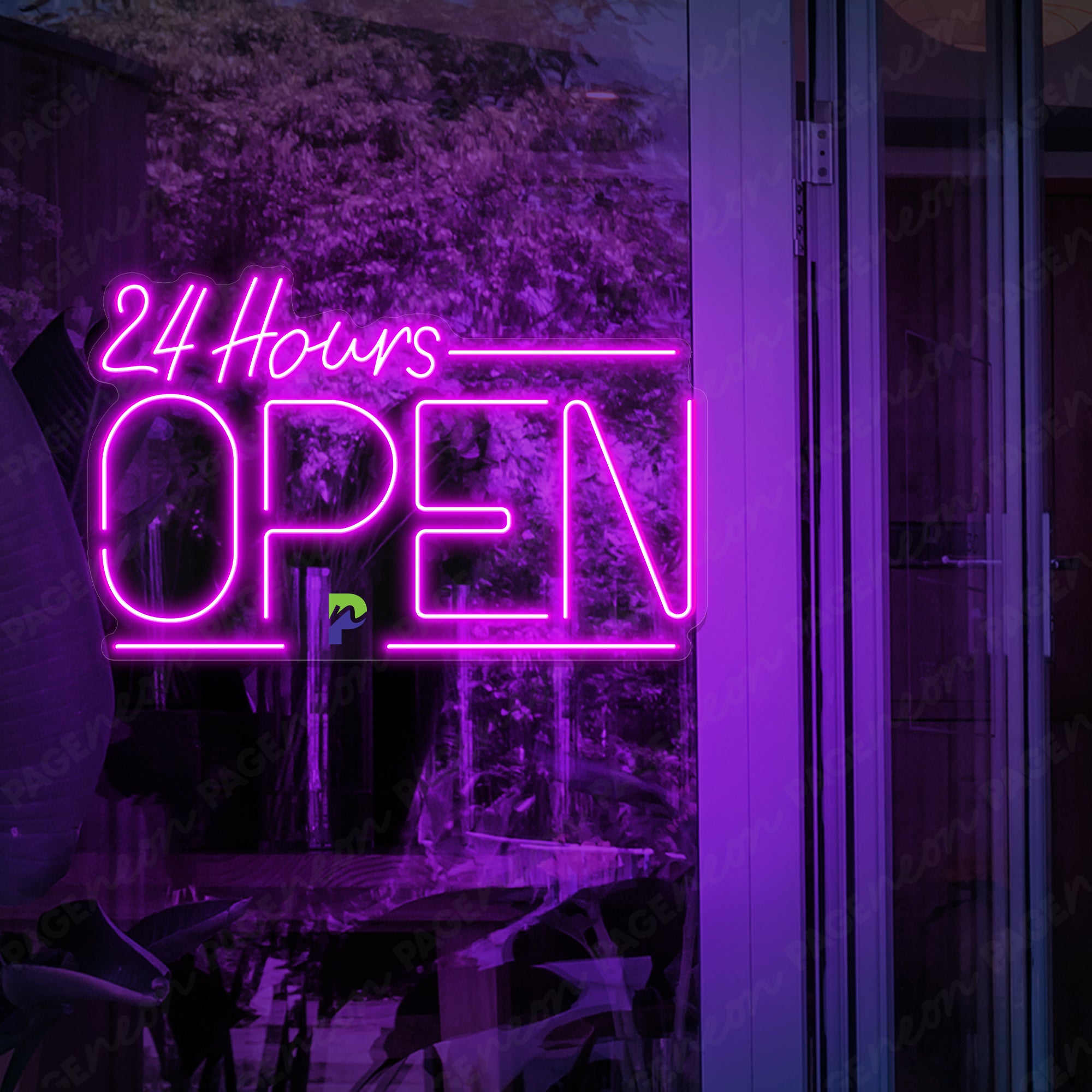 Open 24 Hours Neon Sign