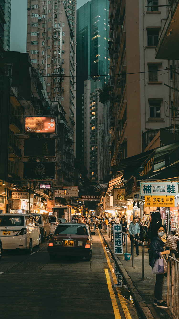 iPhone wallpaper. street life city china car nature