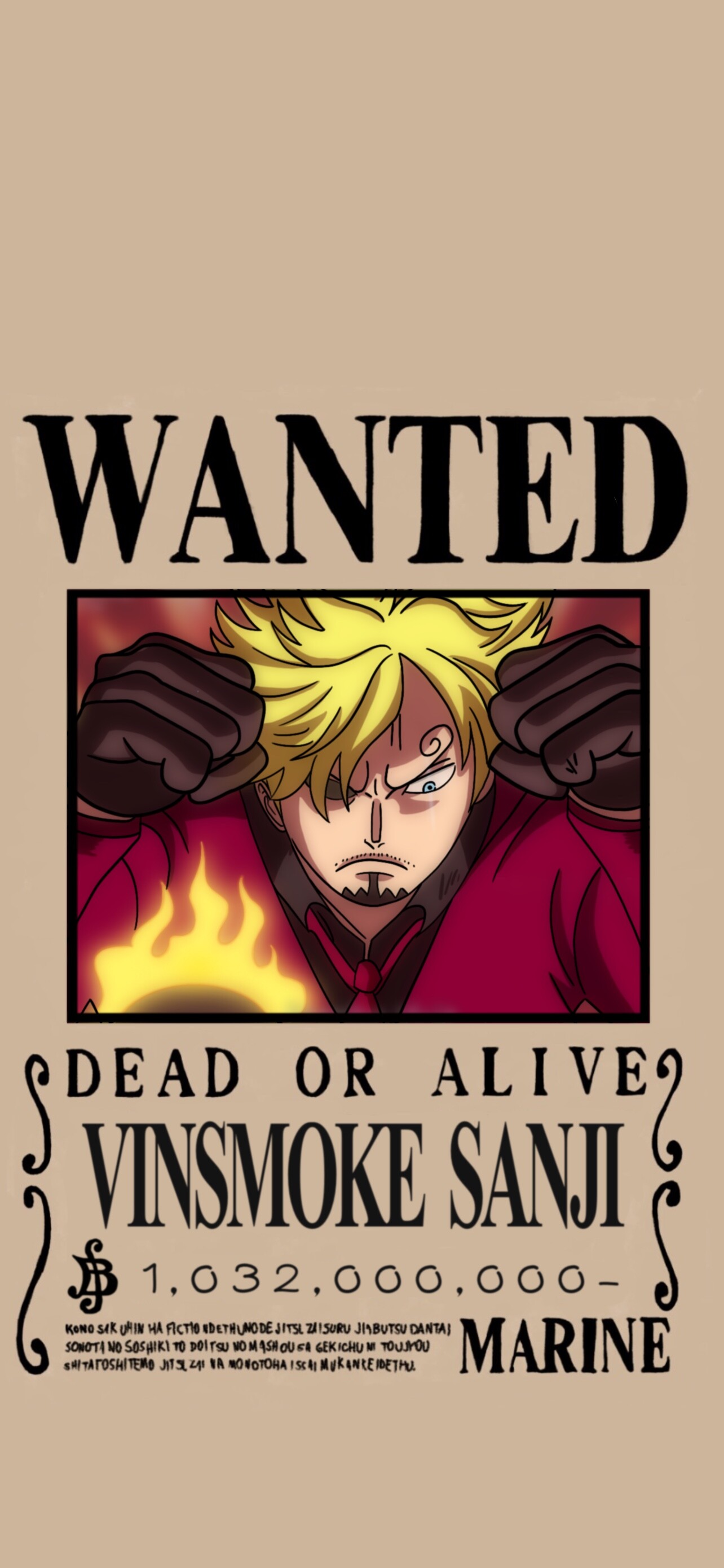 Sanji One Piece Wanted Poster