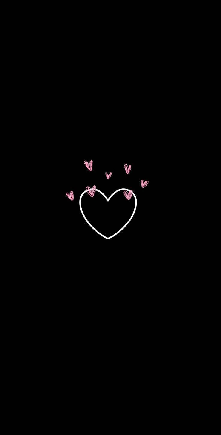 Download Cute Mobile Black Pink Heart Wallpaper
