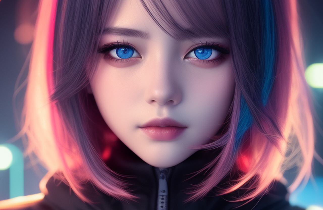 women, Asian, looking at viewer, AI art