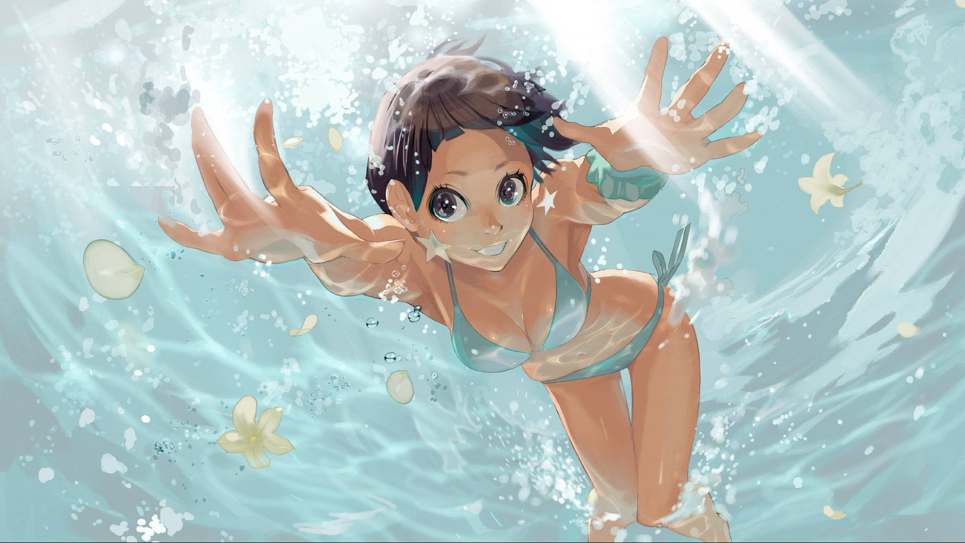 Anime Girl Underwater Wallpaper