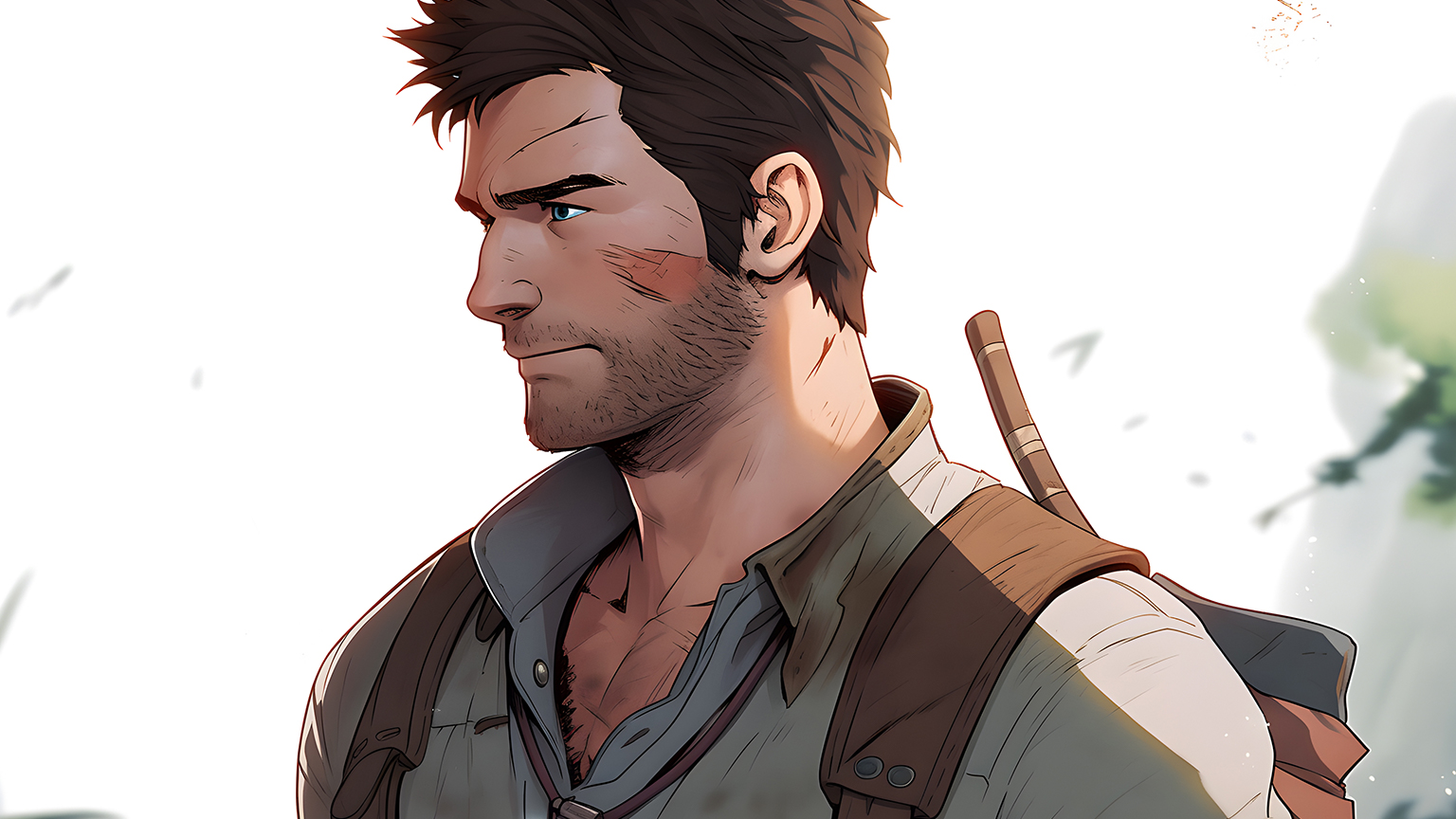 Nathan Drake White Desktop Wallpaper