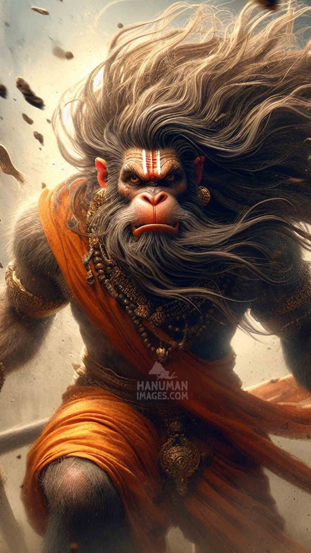 hanuman ji angry phone wallpaper 4k