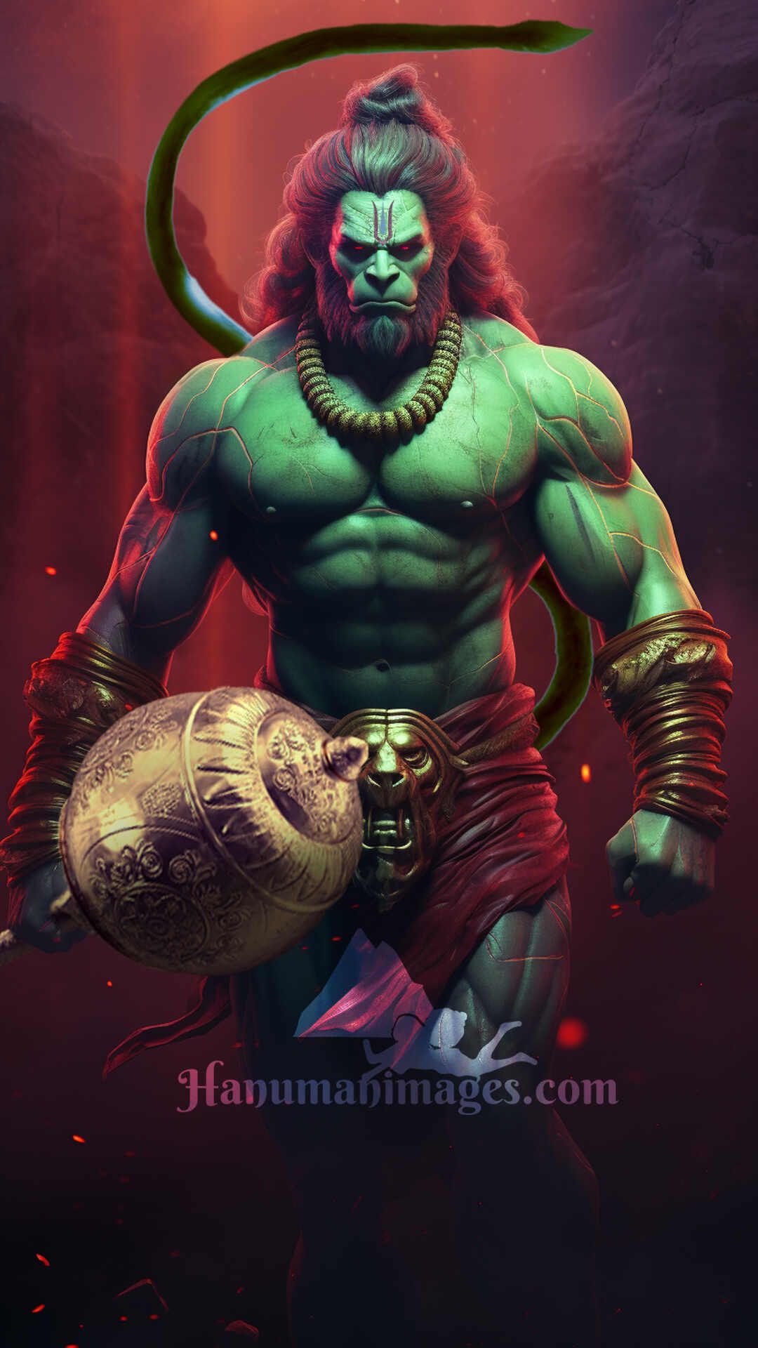 angry lord hanuman 4k phone wallpaper