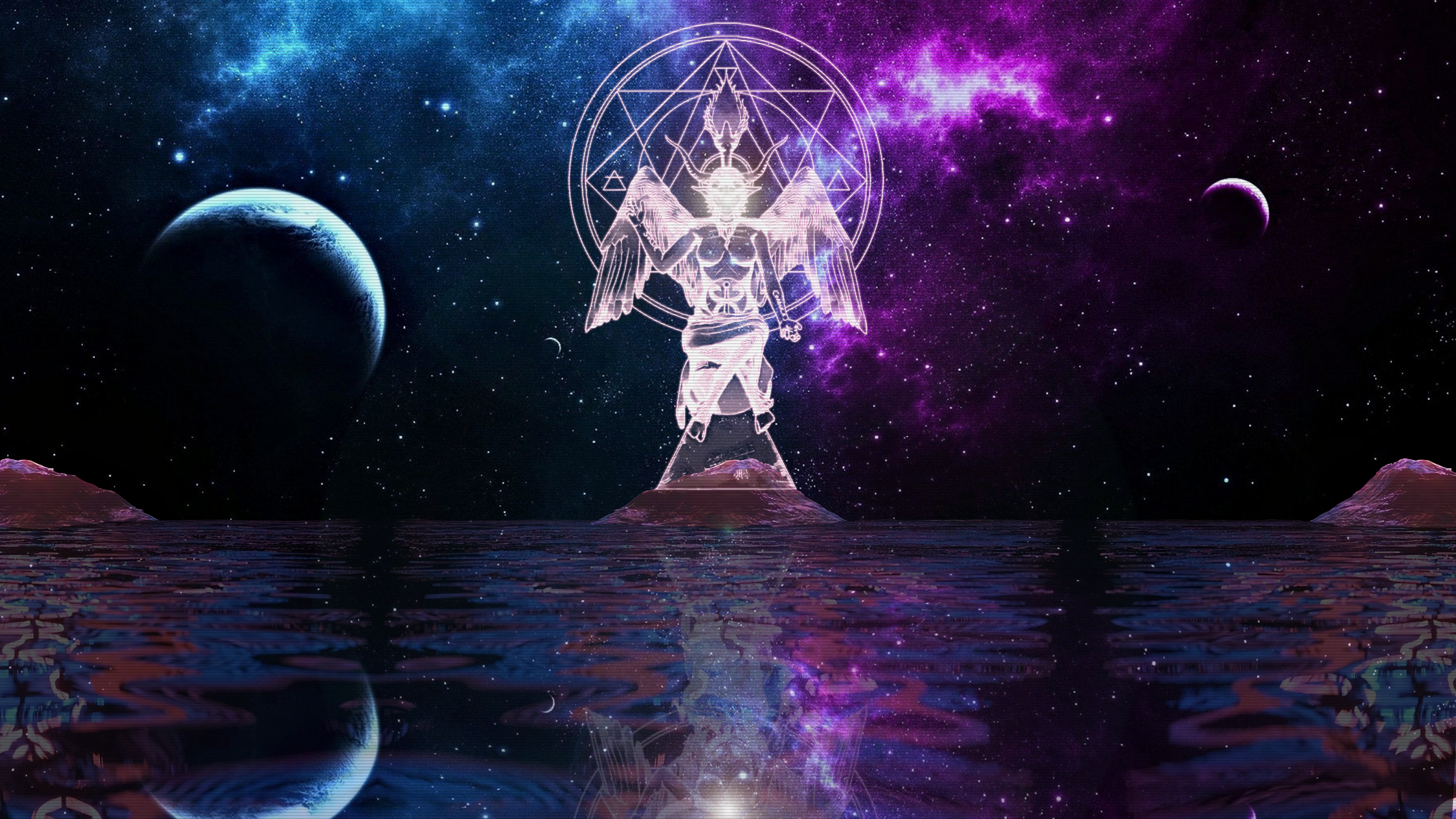 Vaporwave x Baphomet Wallpaper Edit