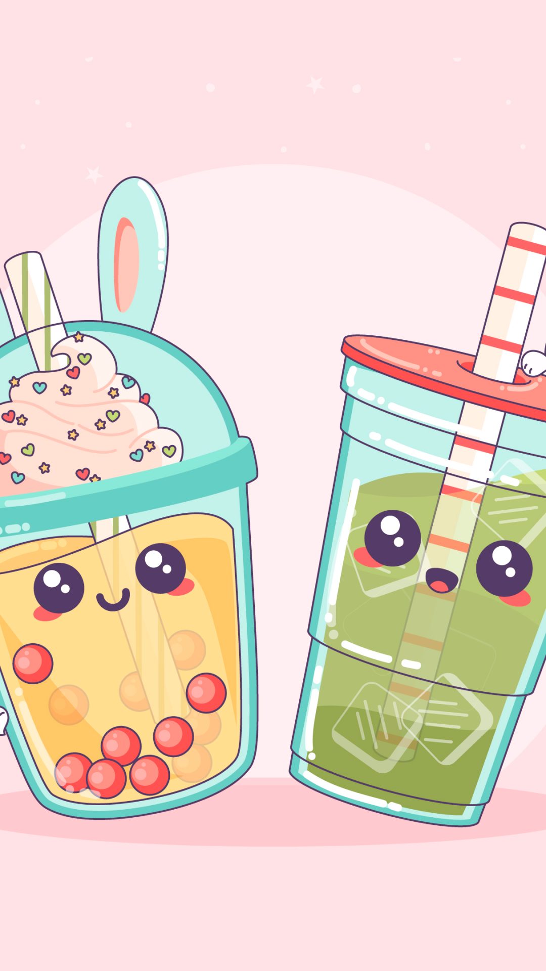 Kawaii bubble tea Wallpaper 4K, Kawaii