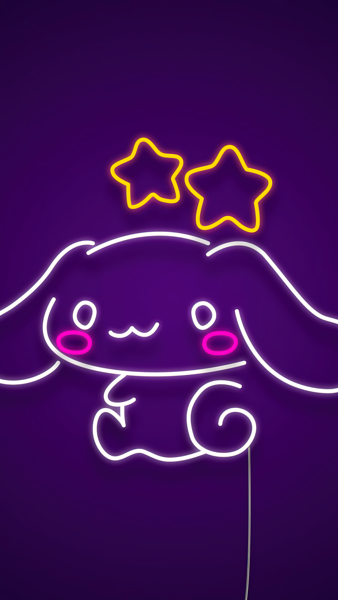 Cinnamoroll Wallpaper 4K, Neon, Purple