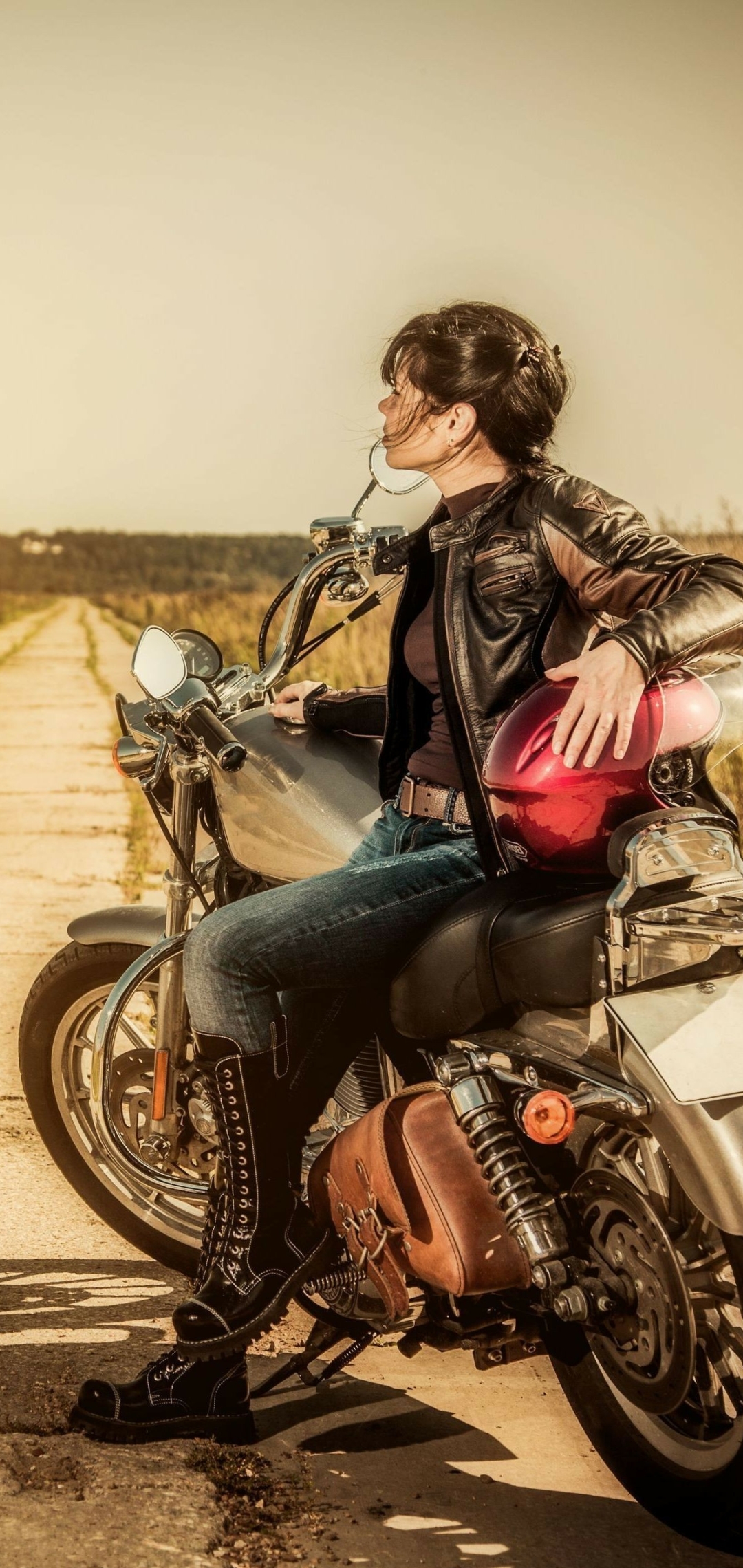 Girls & Motorcycles Phone Wallpaper