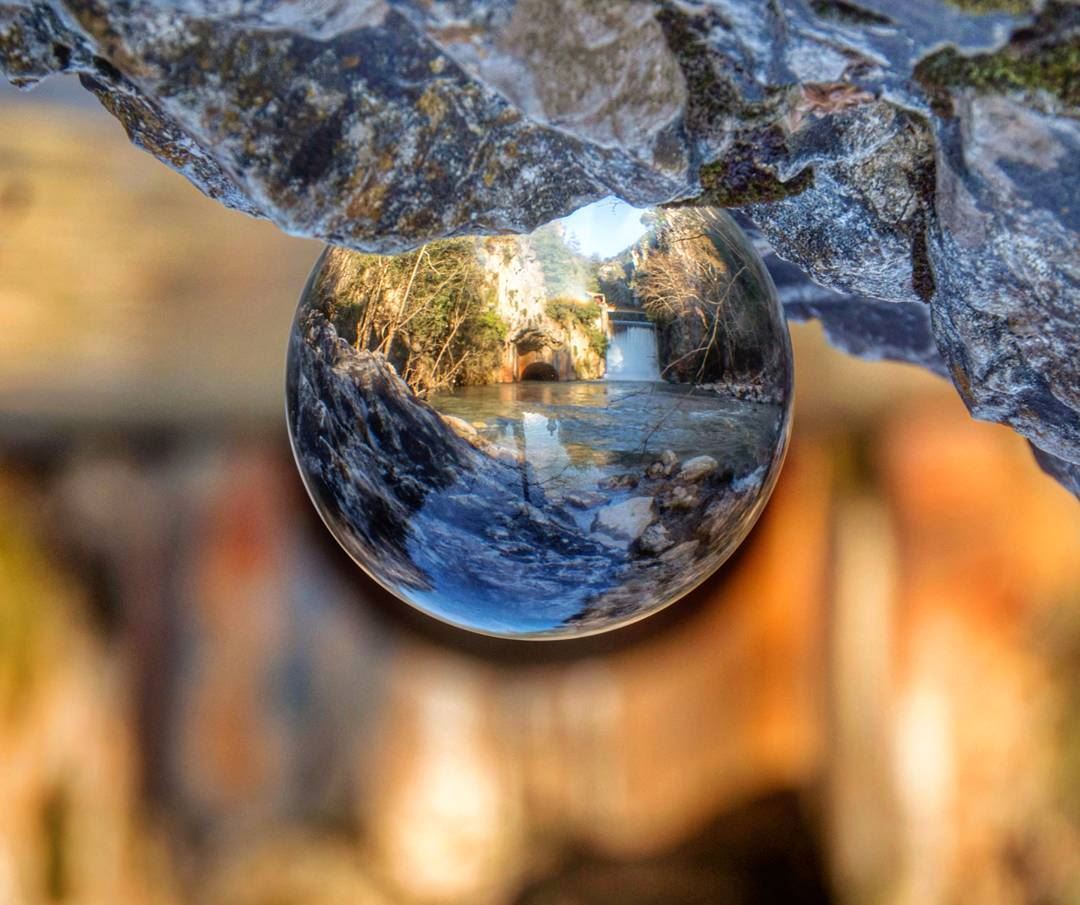 magic ball nature lake waterfall river