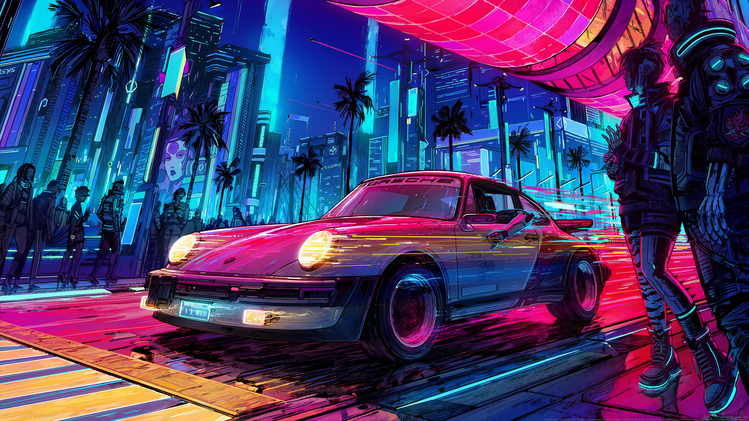 Cyberpunk Porsche [2560x1440]
