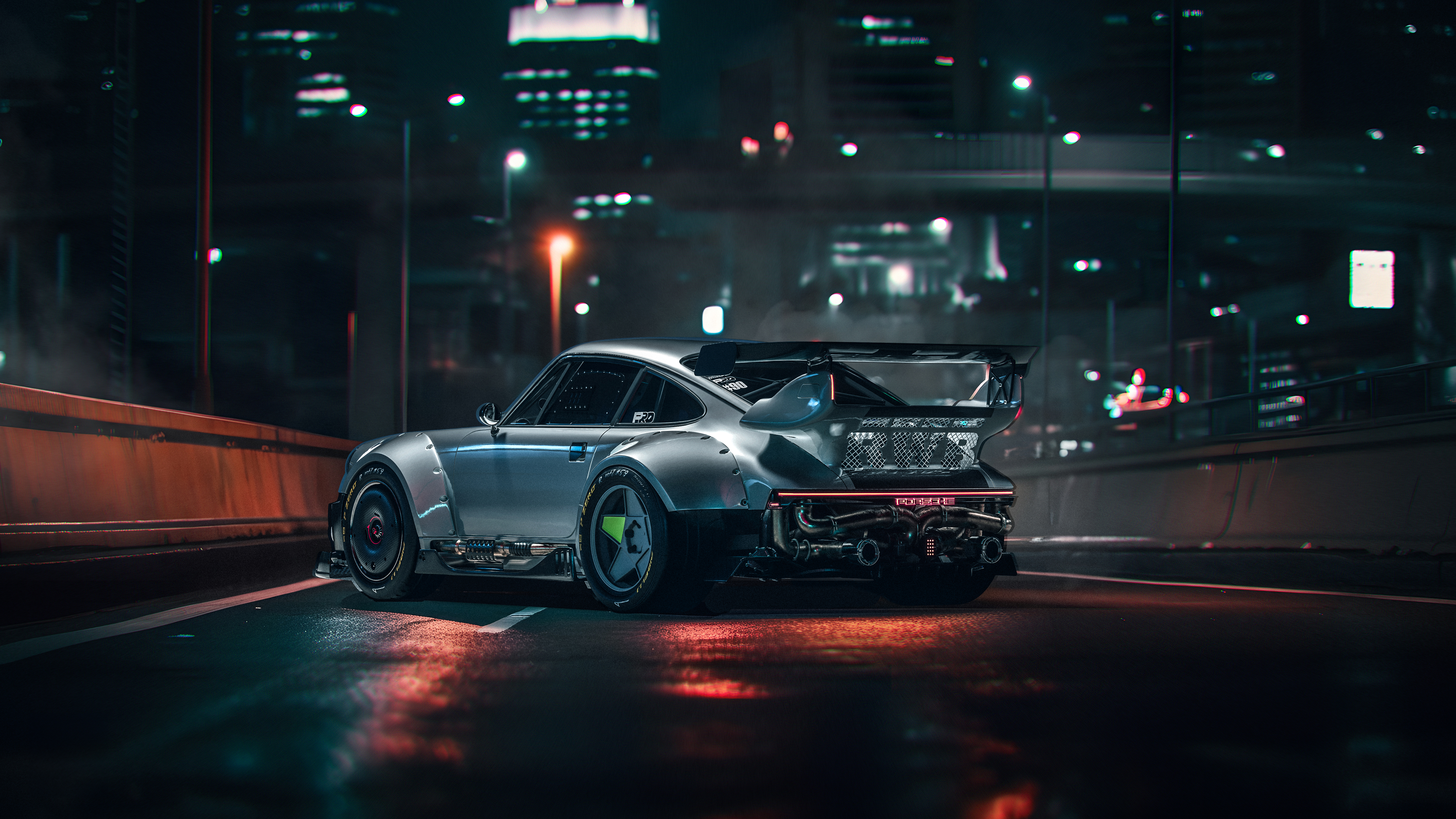 Cyberpunk Porsche 4K Wallpaper Car