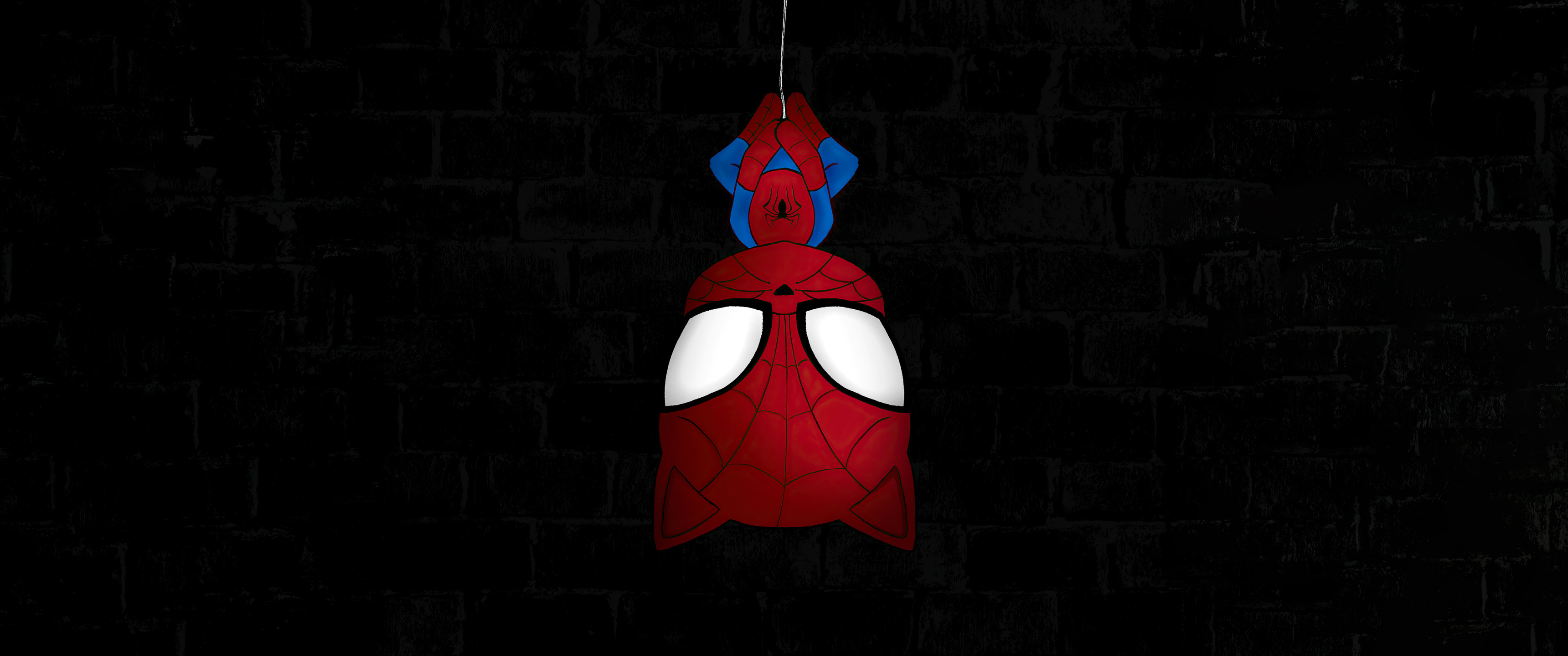Spiderman Hanging Dark 4k