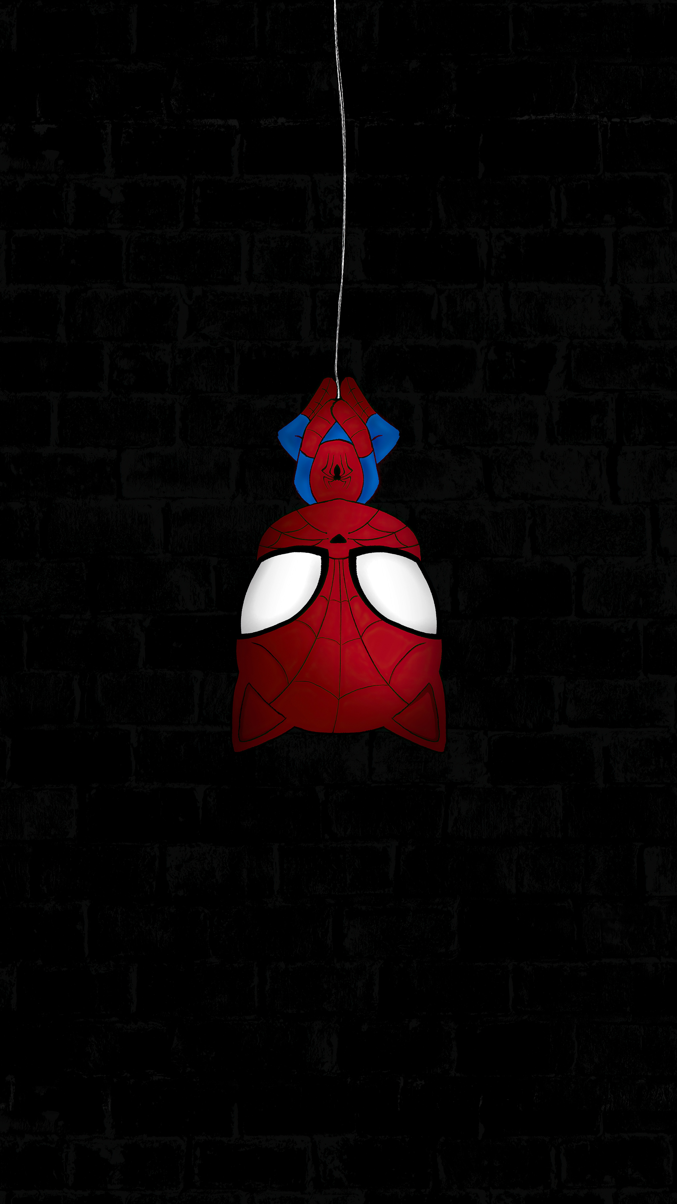 Spiderman Hanging Dark 4k