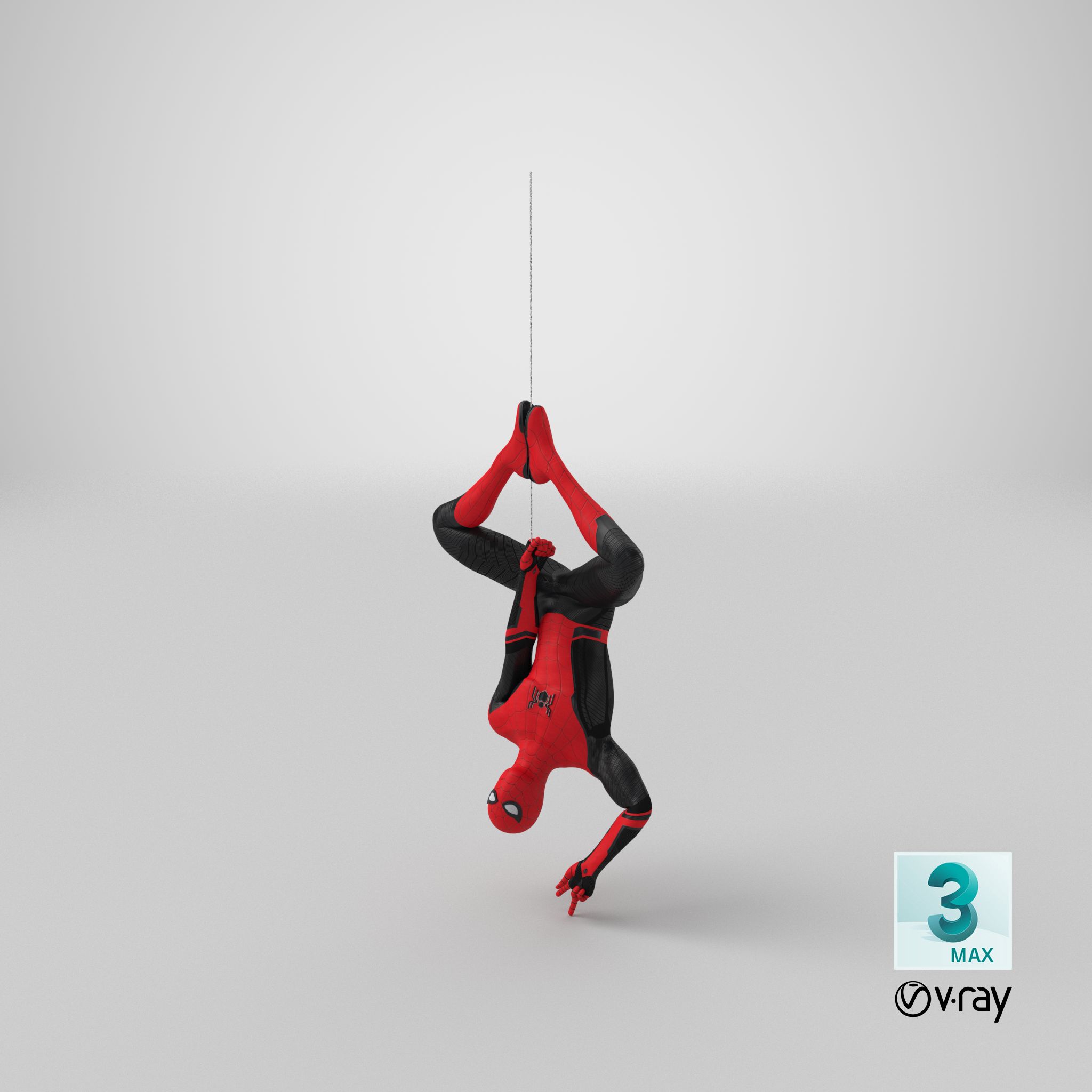 Spider Man Hanging Pose 3D Model $159