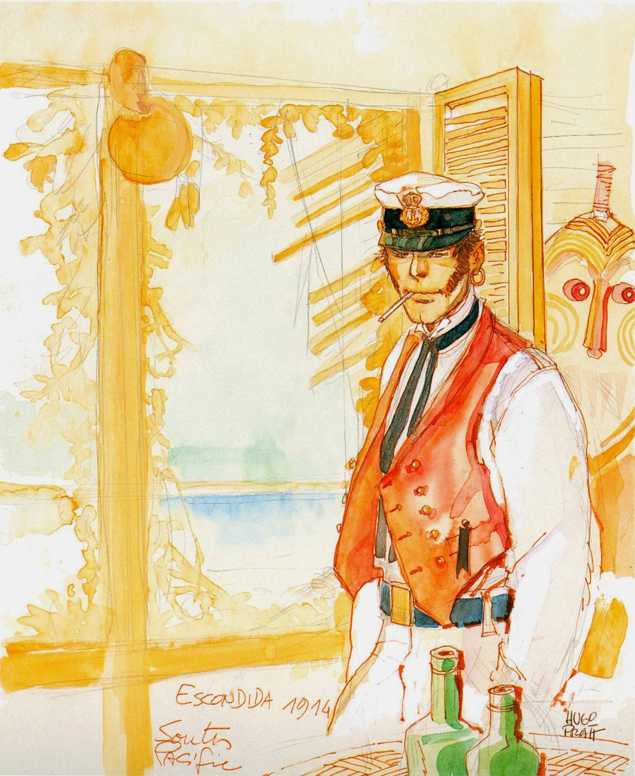 Corto Maltese watercolor sketches