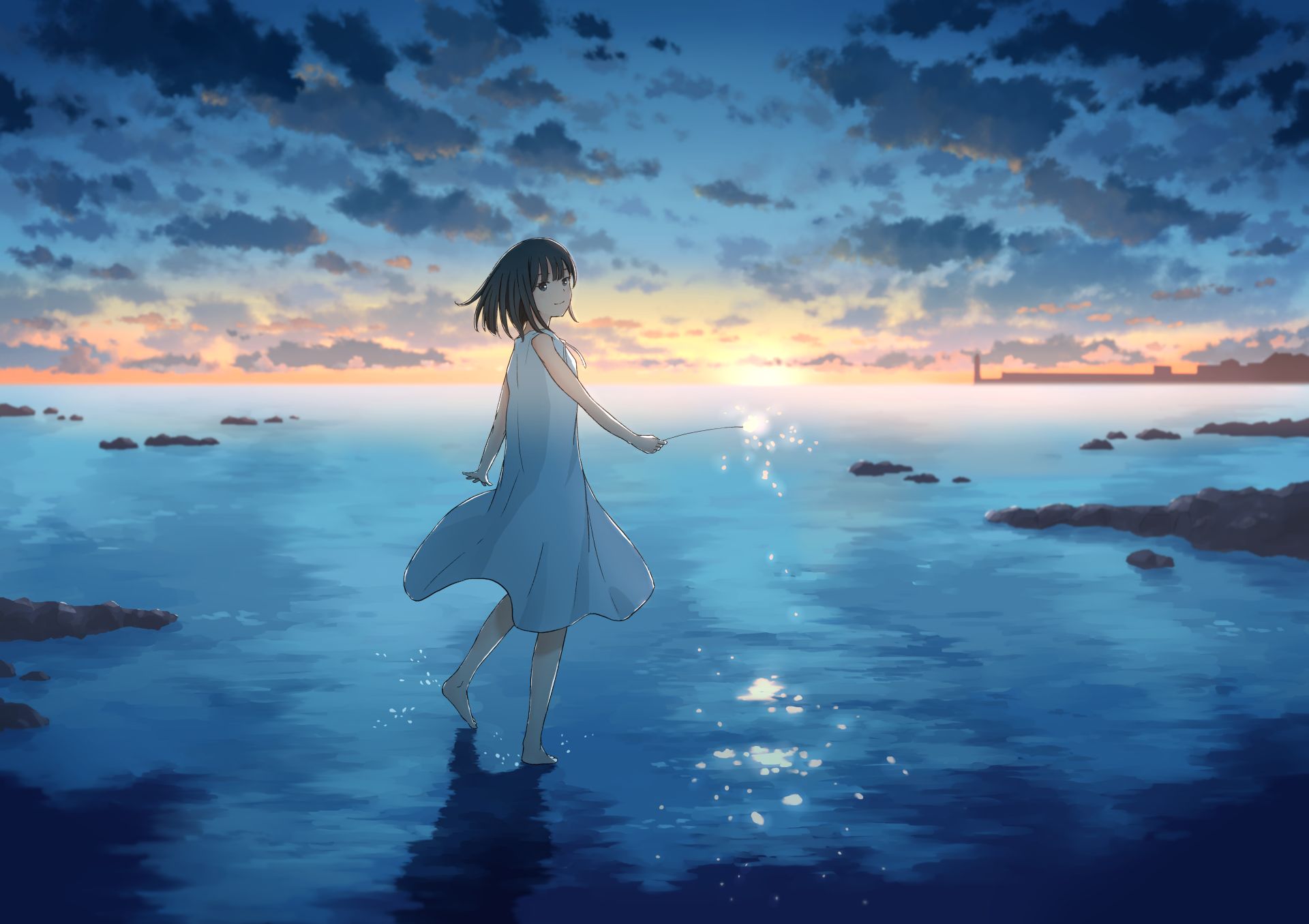Mobile wallpaper: Anime, Sunset, Sky