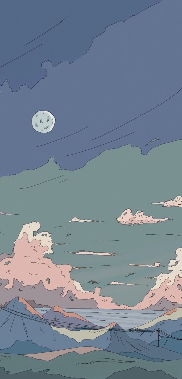Scenic Anime Wallpaper with Clouds