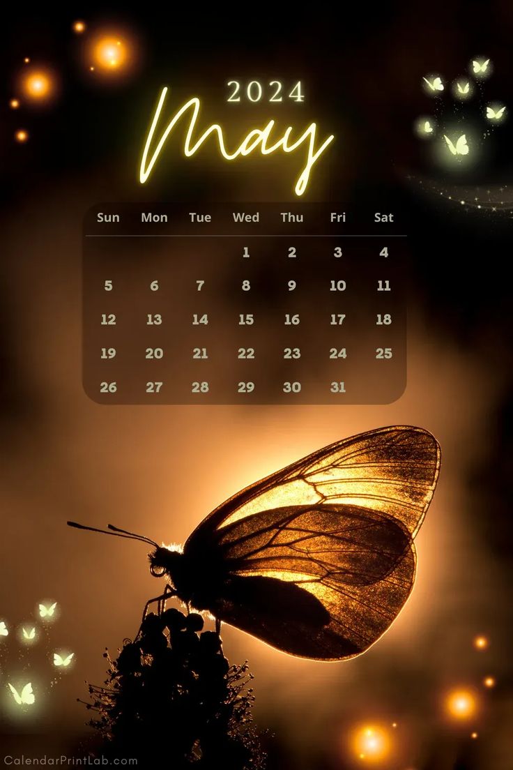 May 2024 Calendar iPhone Wallpaper