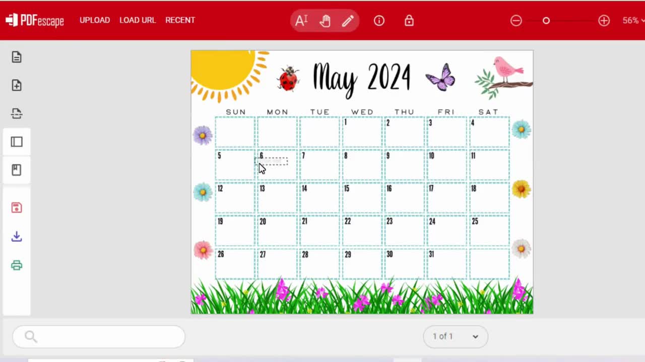 EDITABLE Printable May Calendar 2024
