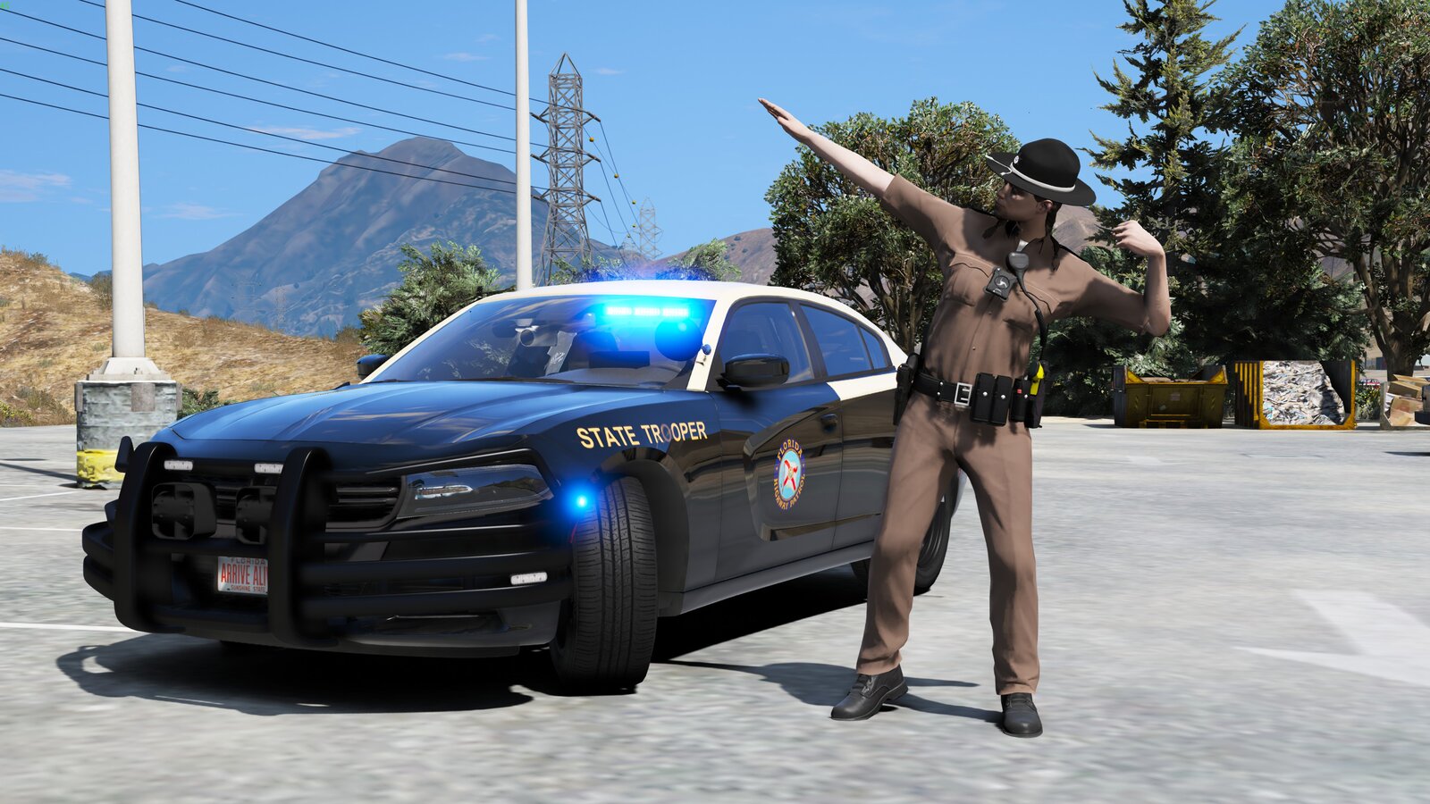 FHP Trooper Posing For A Photo Shoot