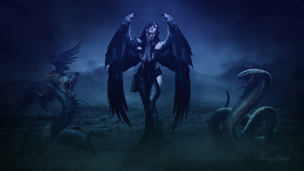 Wallpaper Snakes Gothic Fantasy