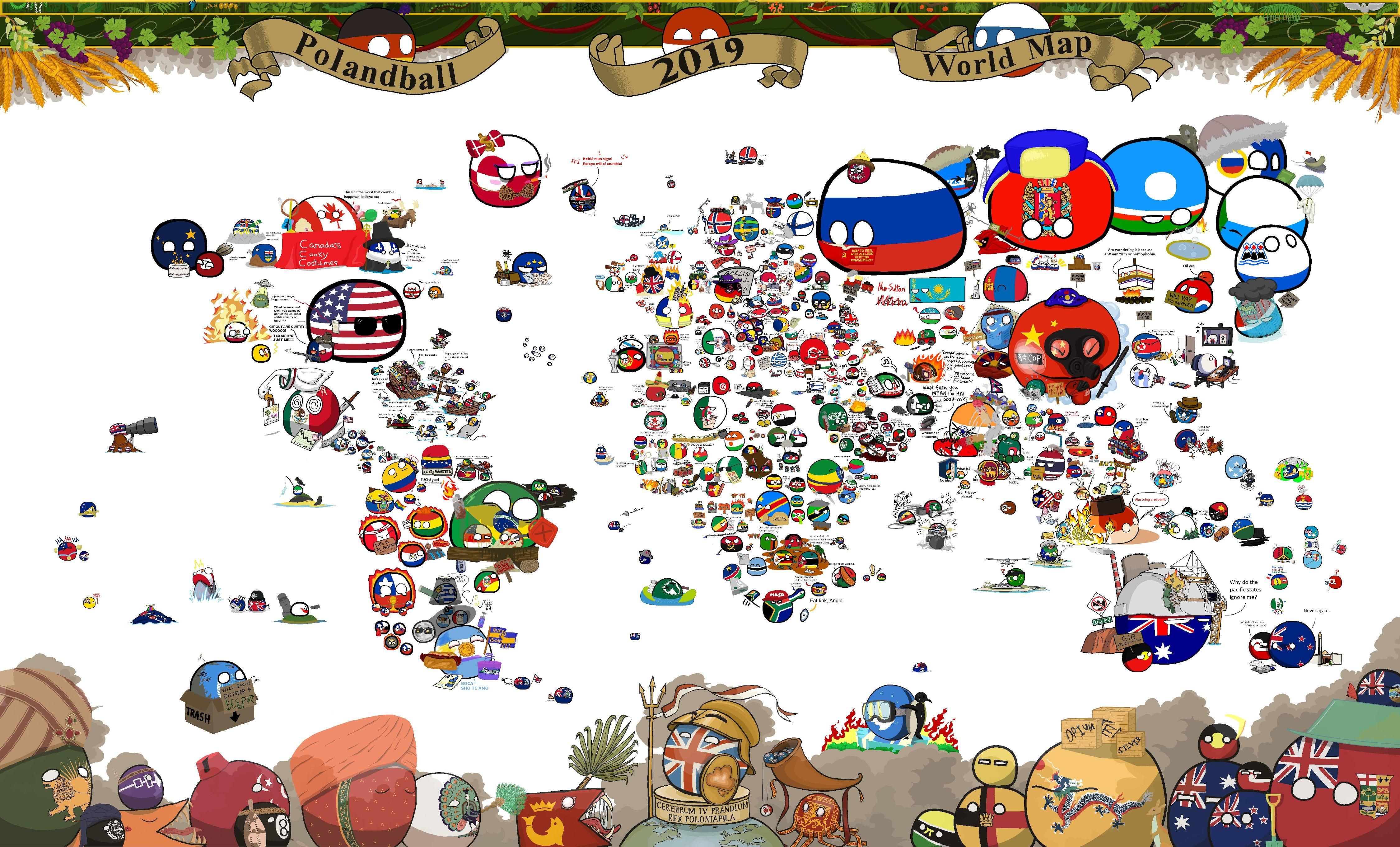 Polandball World Map 2019. Polandball