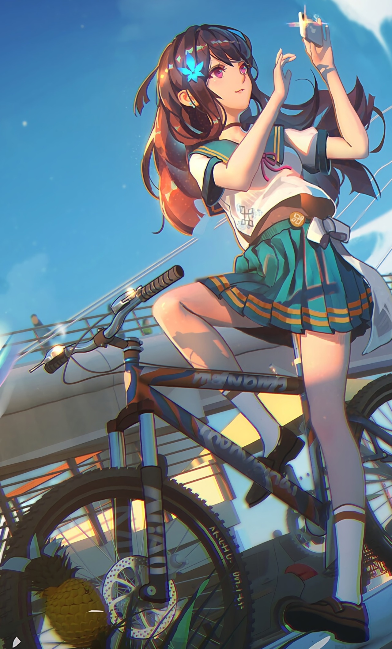 Anime Girl Cycle 4k iPhone