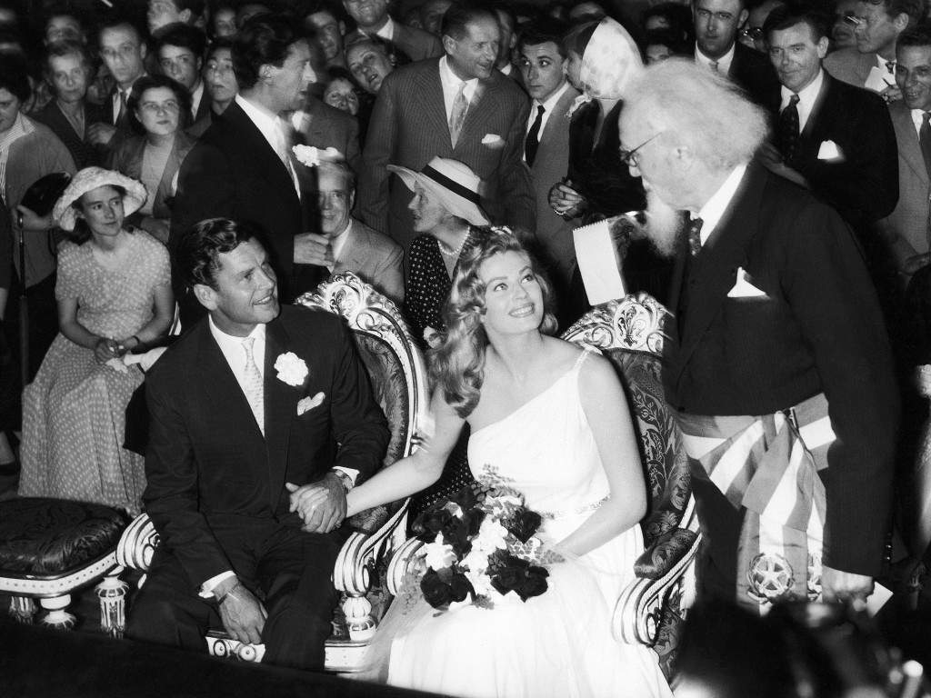 Italy Florence Anita Ekberg and Anthony