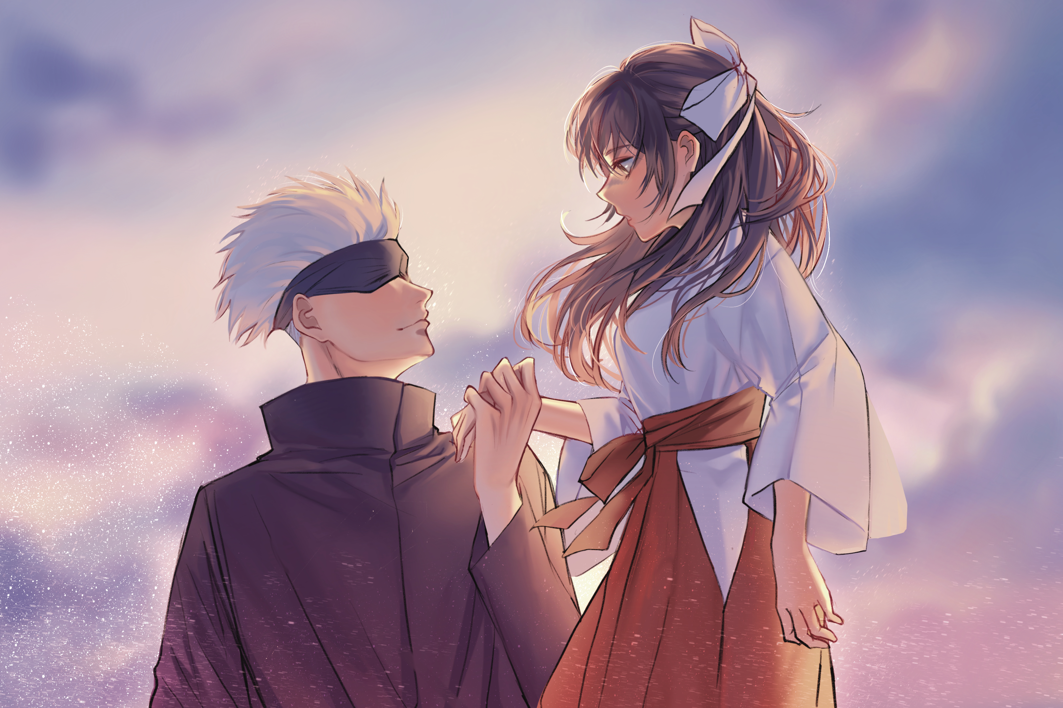 Jujutsu Kaisen HD: Satoru Gojo Meets Utahime Iori in Anime Elegance