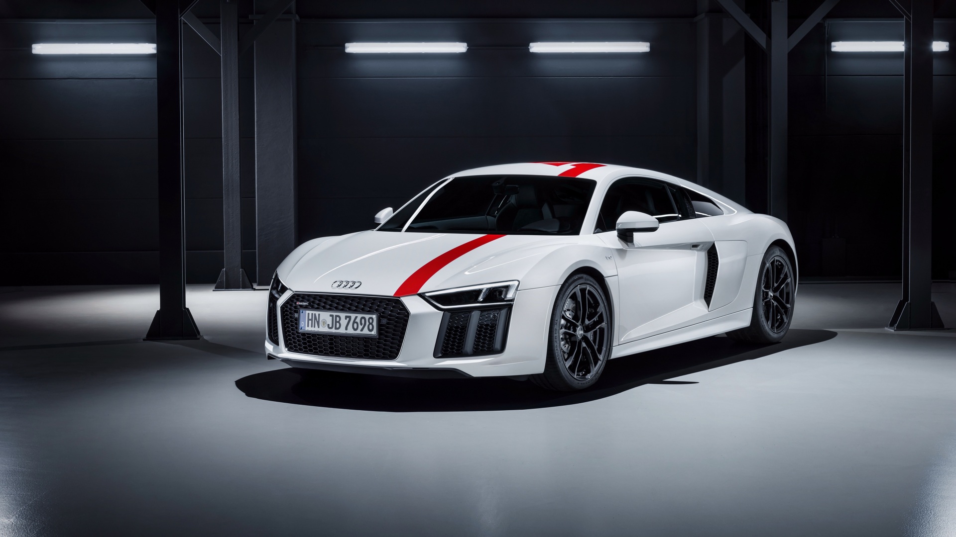 Audi R8 2018 V10 RWS White Cars 1920x1080
