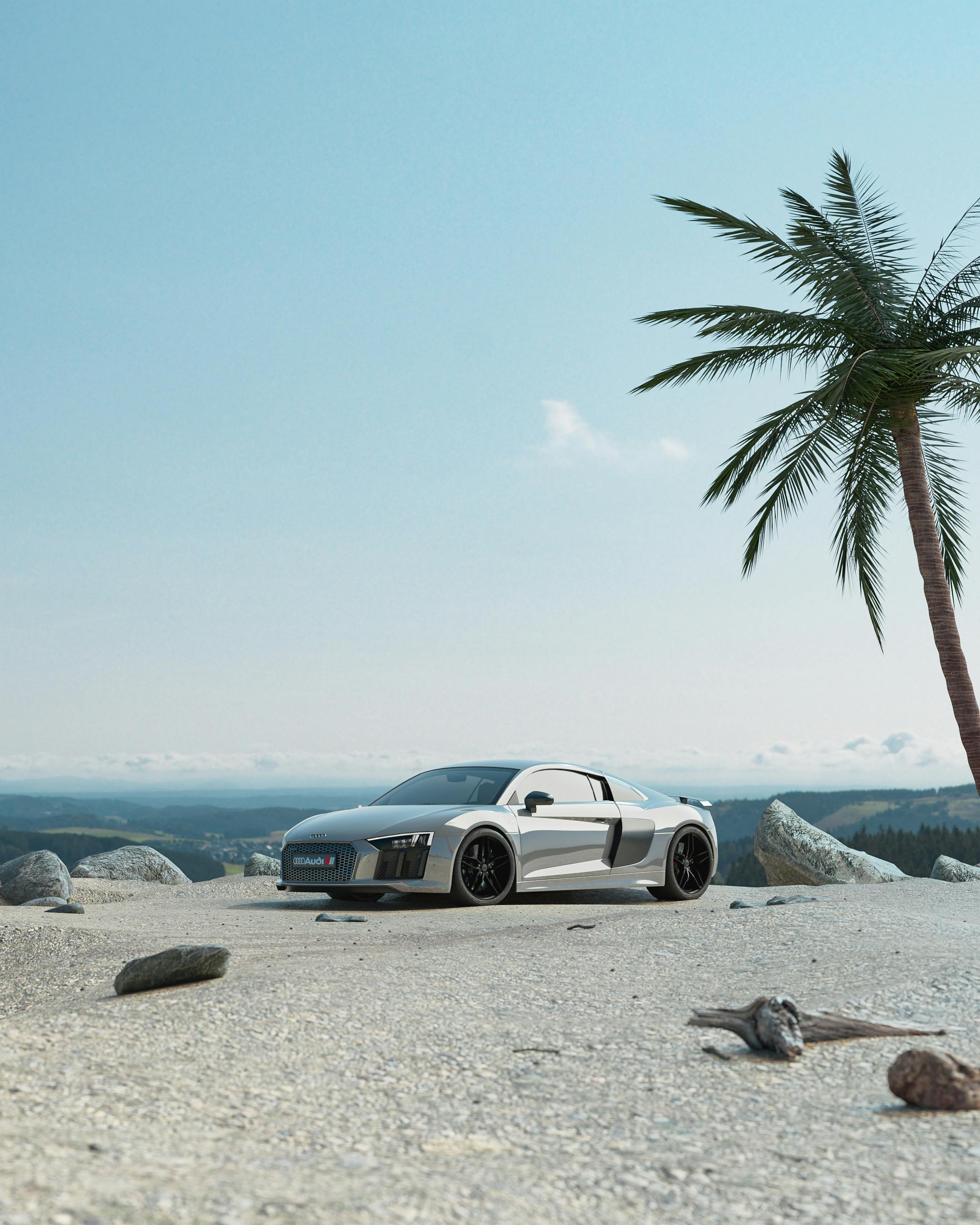 Shot of White Audi R8 · Free