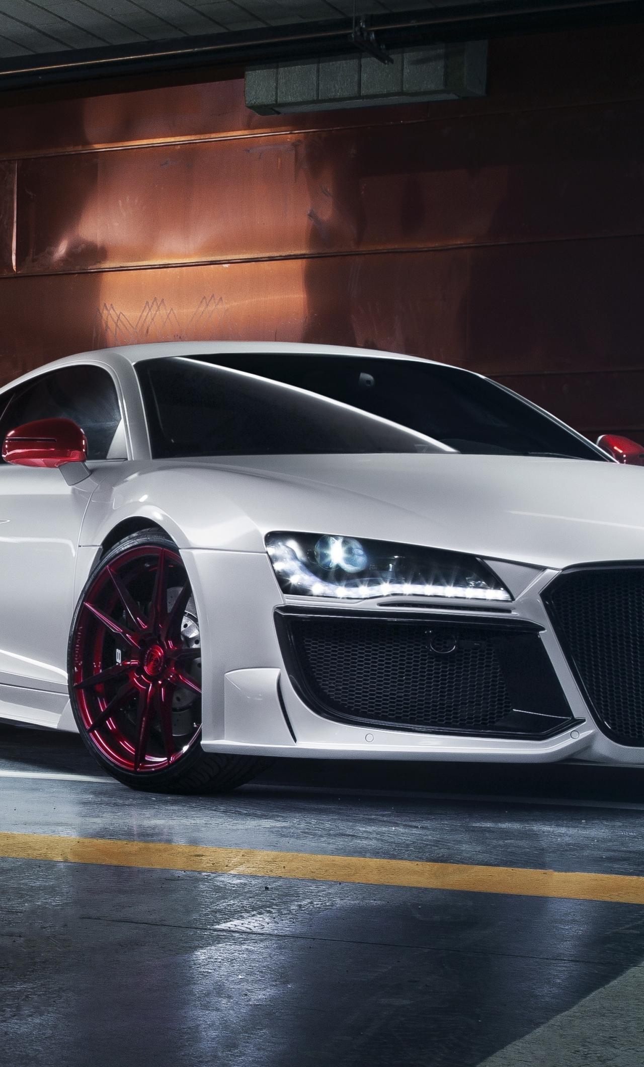 wallpaper 1280x2120 audi r8, luxury car