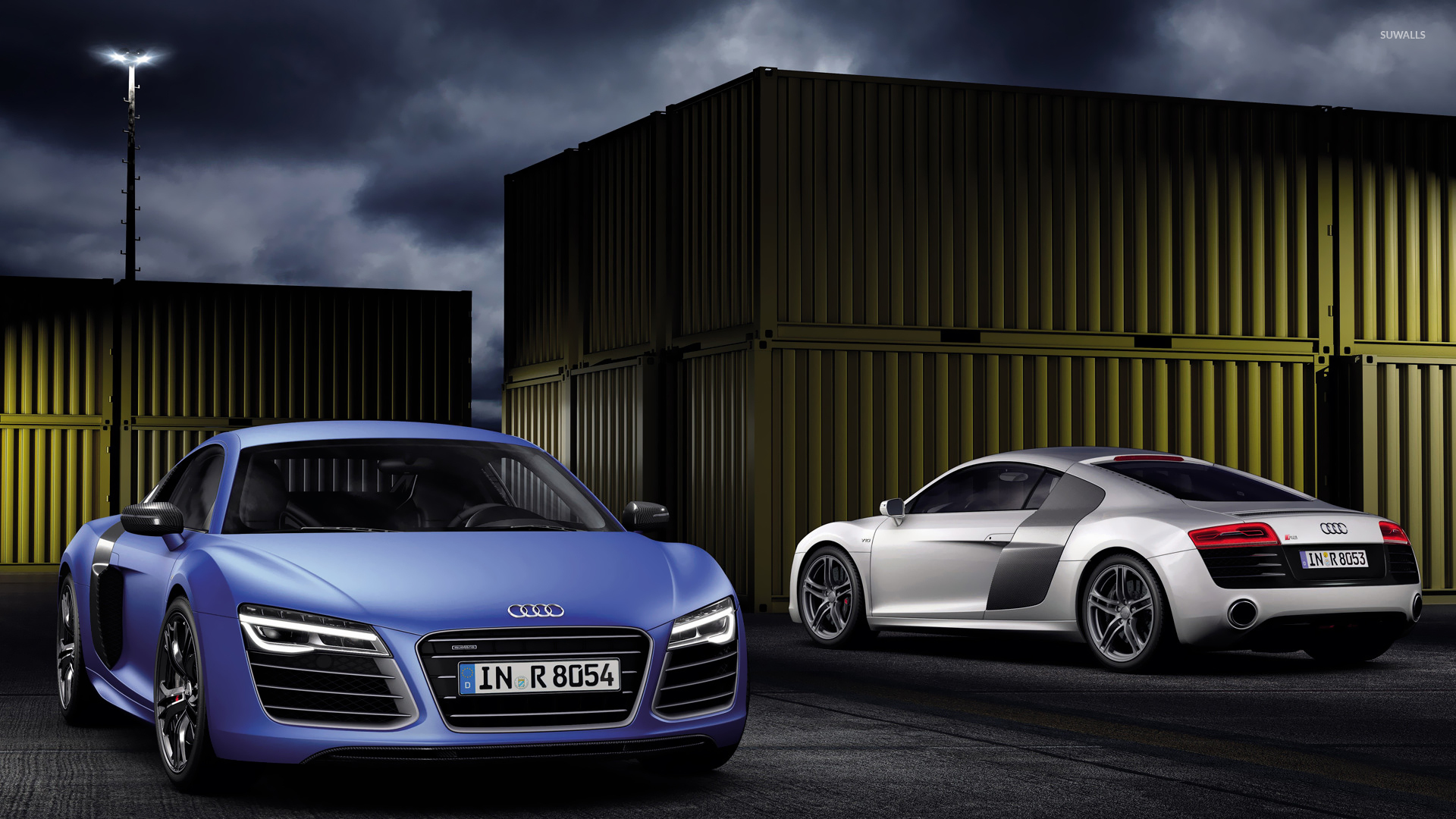 blue Audi R8 V10 Plus wallpaper