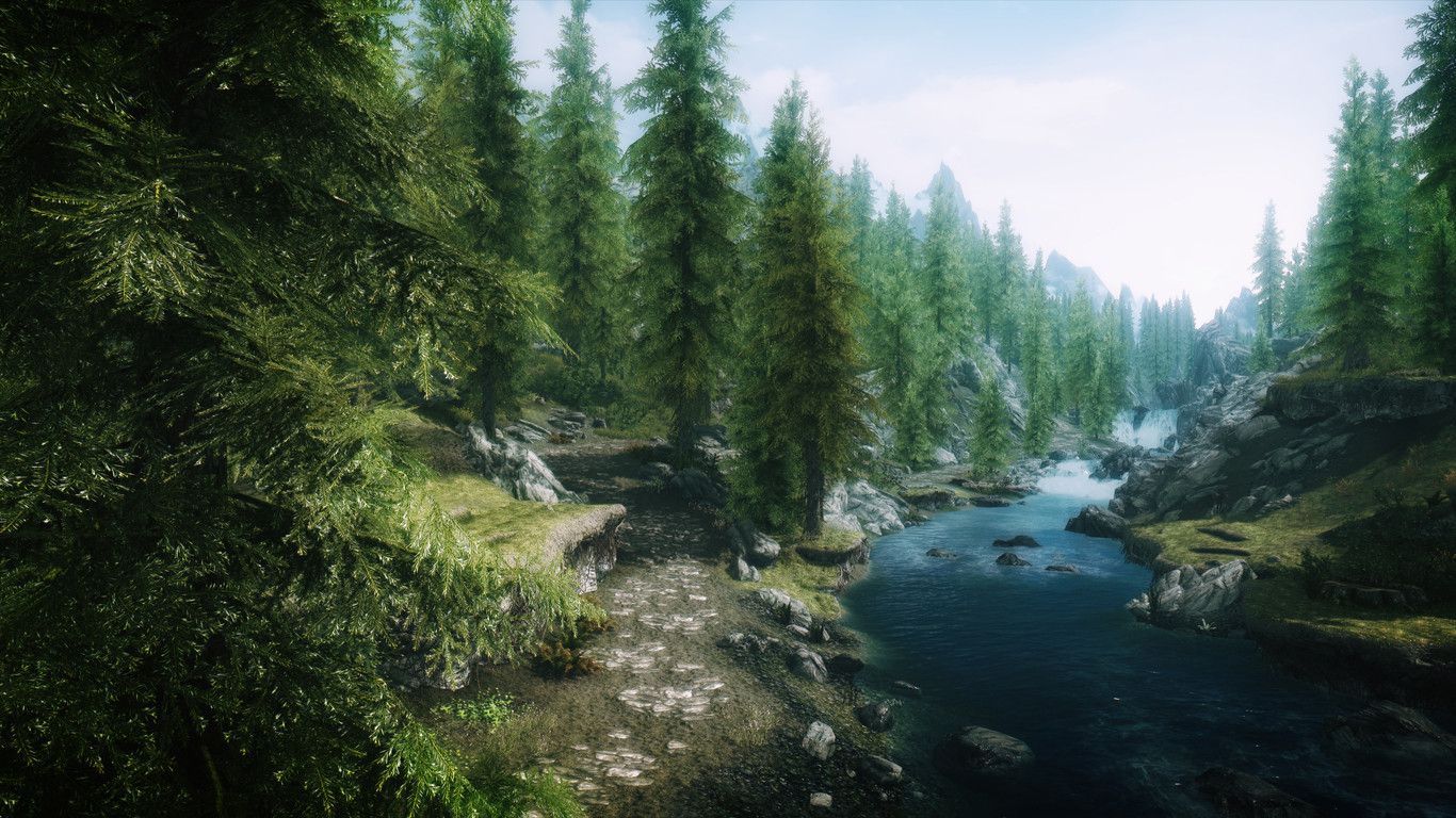 Skyrim wallpaper, Landscape scenery