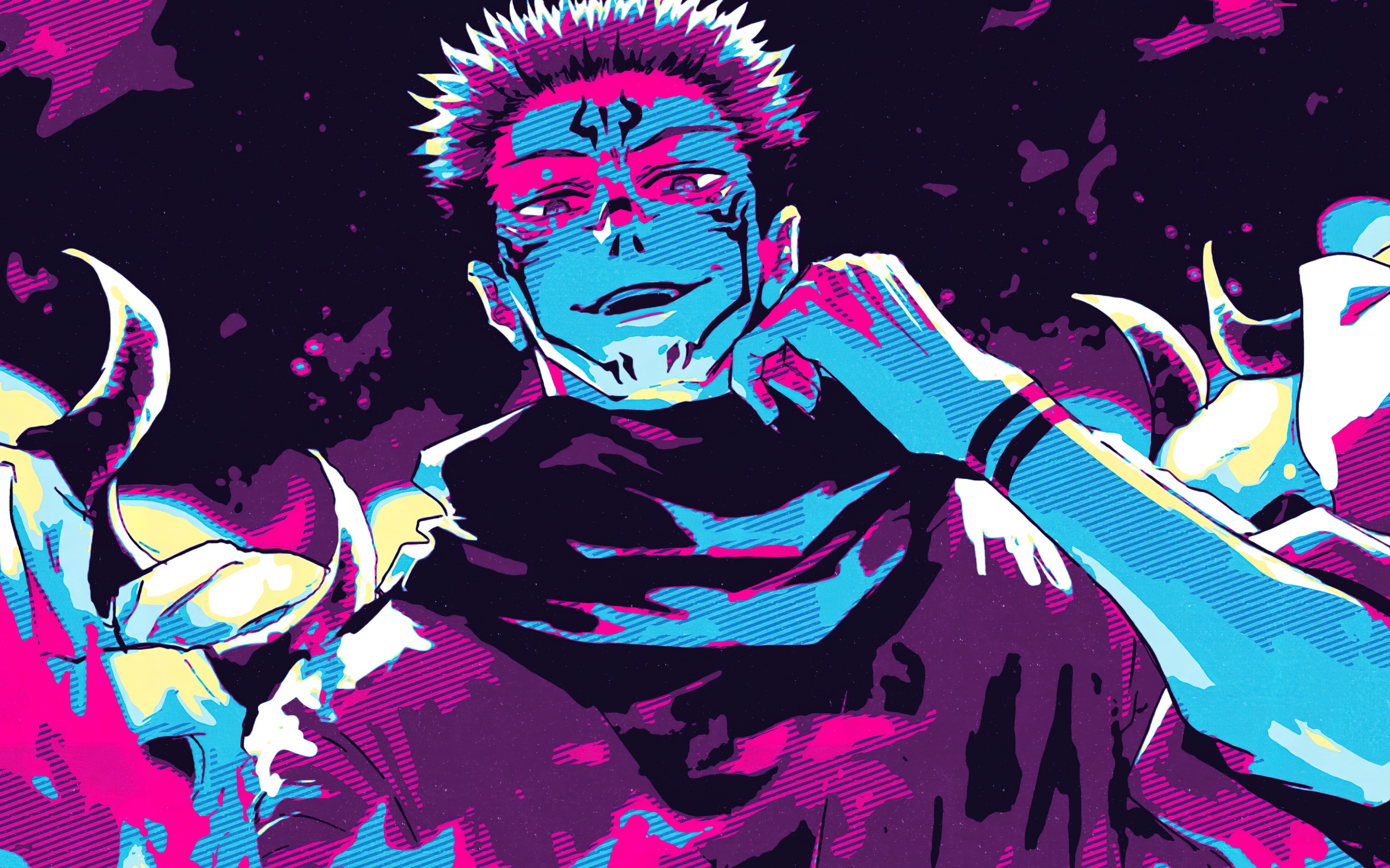 Sukuna Wallpaper 4K, Illustration