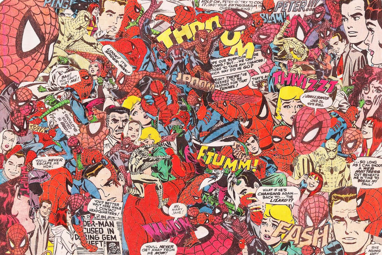 Spiderman Superhero Collage Wallpaper
