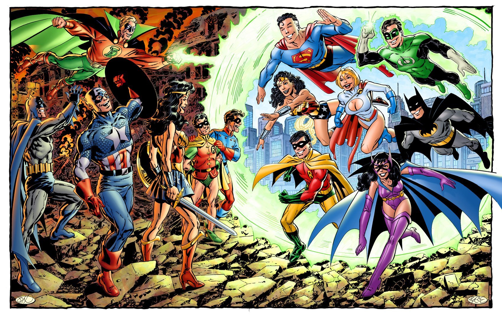Epic Comic Heroes Collage: Marvel & DC Legends in HD