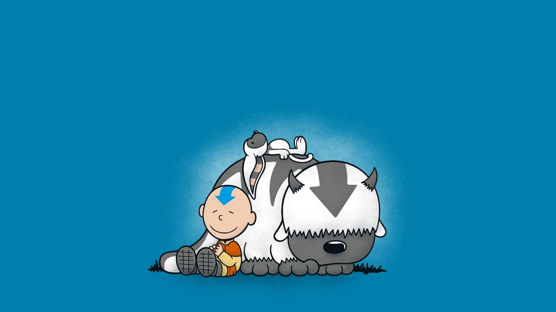 Download Appa, Momo And Aang Wallpaper